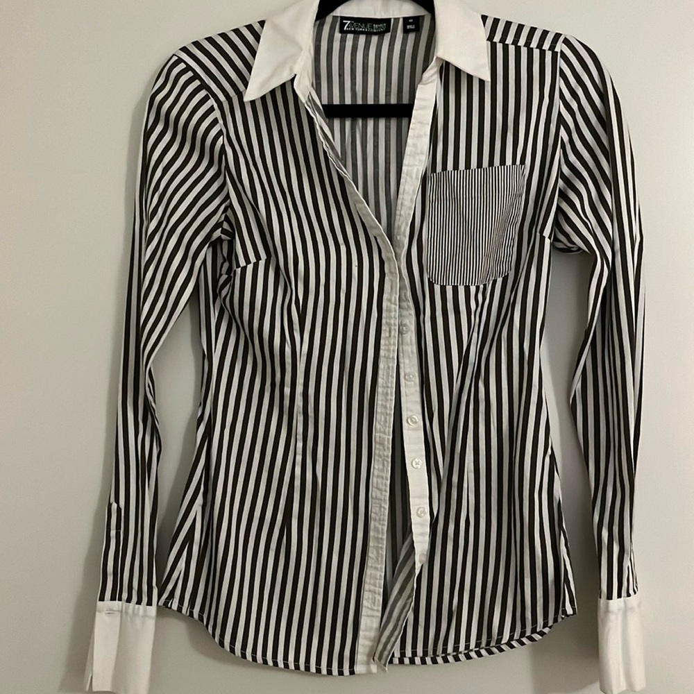 Dress shirt with brown stripes